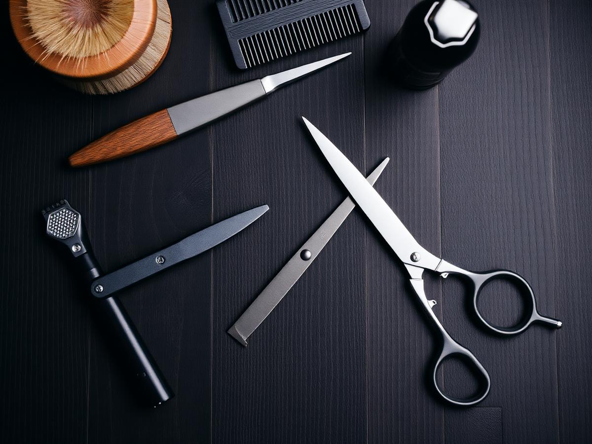 Barber tools laid out