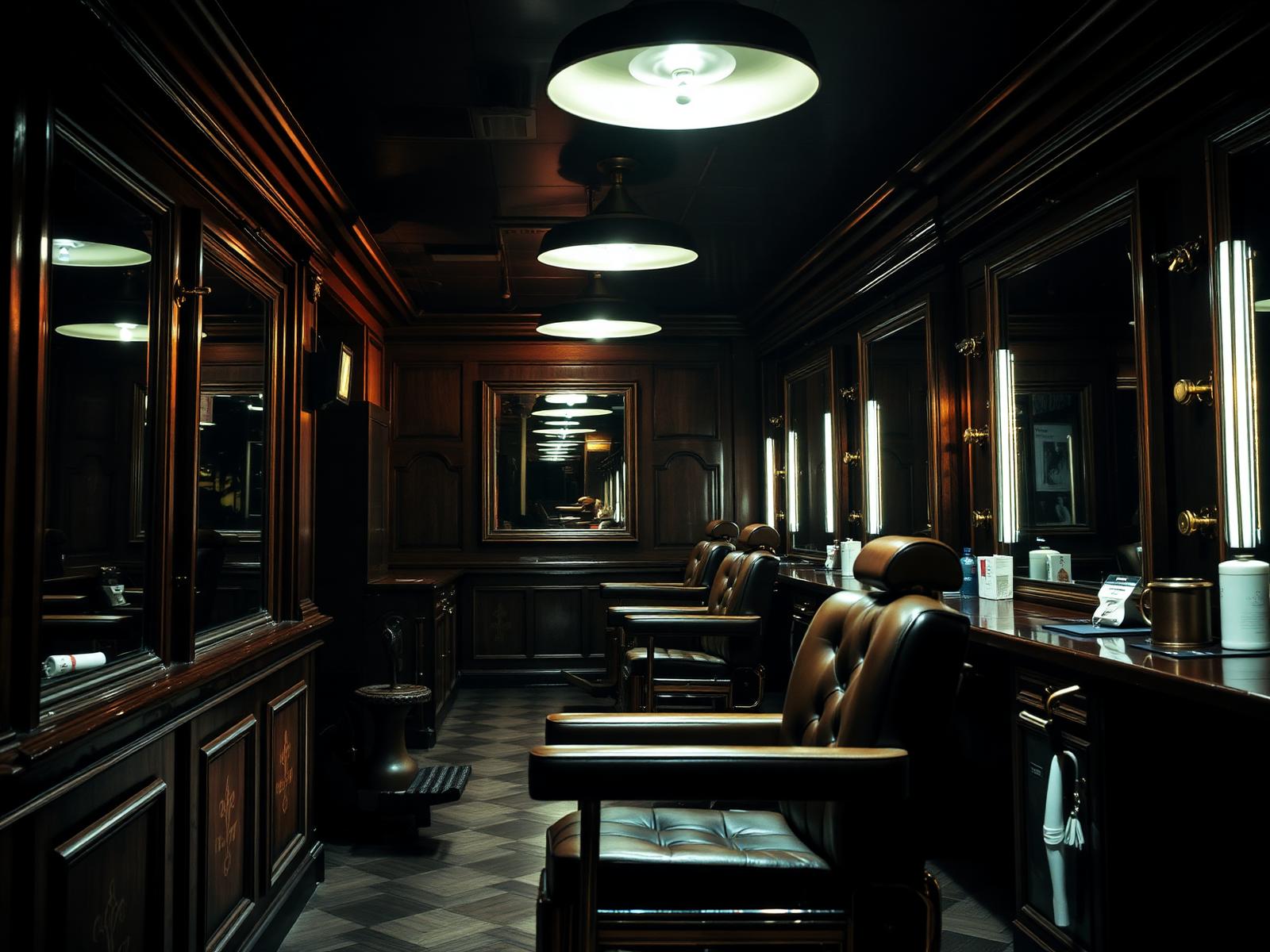 Interior of Savva's Barbers in Streatham